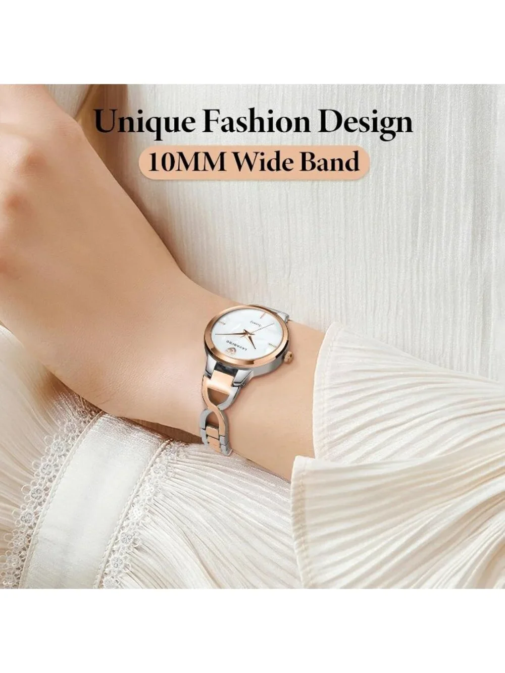Women's Interval White Elegant Classic Dainty Bracelet Luxury Classic Wristwatch